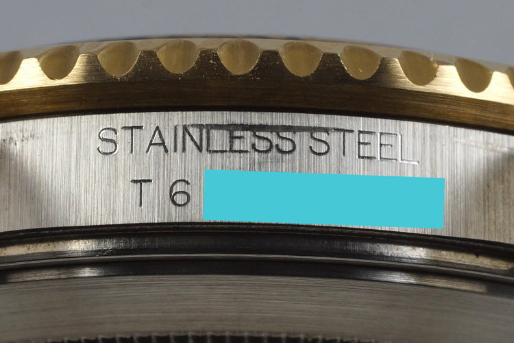 1995 Rolex Two Tone Blue Submariner 16613 with Box and Paper