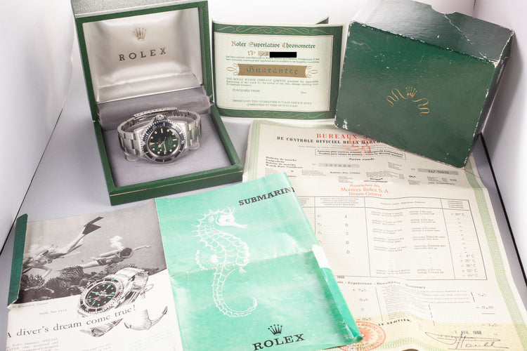 1965 Rolex Submariner 5512 Gilt 4 Line Dial with Box and Papers