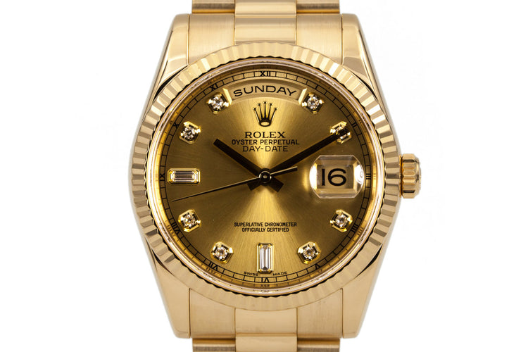 2005 Rolex YG Day-Date 118238 with Diamonds