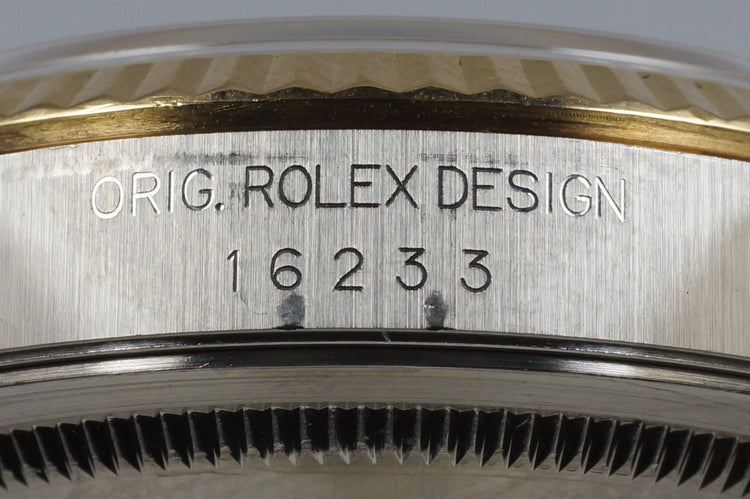 2001 Rolex Two Tone DateJust 16233 Tapestry Dial with Box and Papers