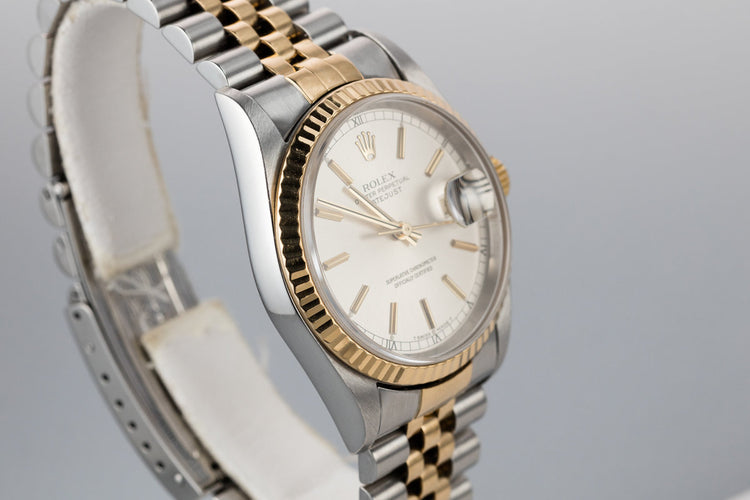 2000 Rolex Two-Tone DateJust 16233 Silver Dial