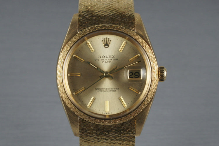 1982 Rolex Solid 18K Date 1514 with Rare Rolex Band