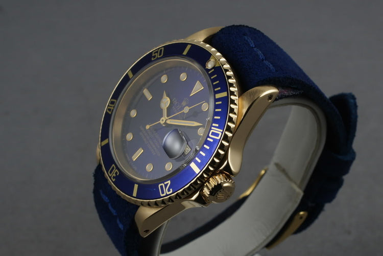 1990 Rolex Submariner 16618 with Blue Dial