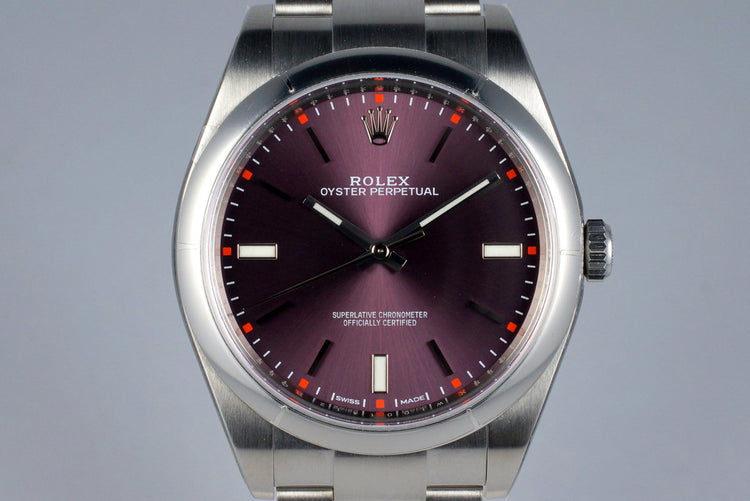 2016 Rolex Oyster Perpetual Ref: 114300 ‘Red Grape’ Dial MINT