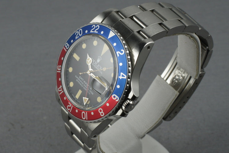 1983 Rolex GMT 16750 with Box and papers with creamy lume