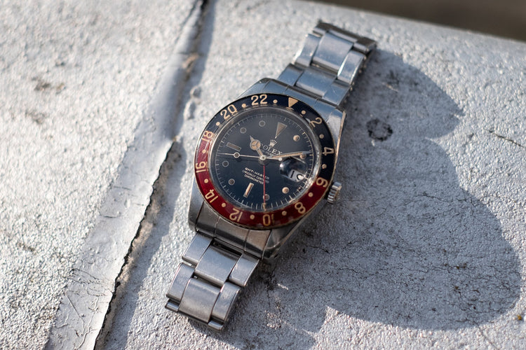 1958 Rolex GMT-Master 6542 Spidered Gilt Chapter Ring Dial with Bakelite Bezel Insert