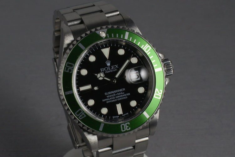 Rolex Green Submariner 16610 LV Mark 1 Dial and Flat 4 Bezel