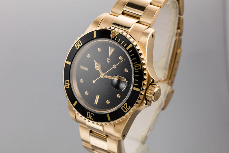 1981 Rolex 18K YG Submariner 16808 Matte Black Nipple Dial