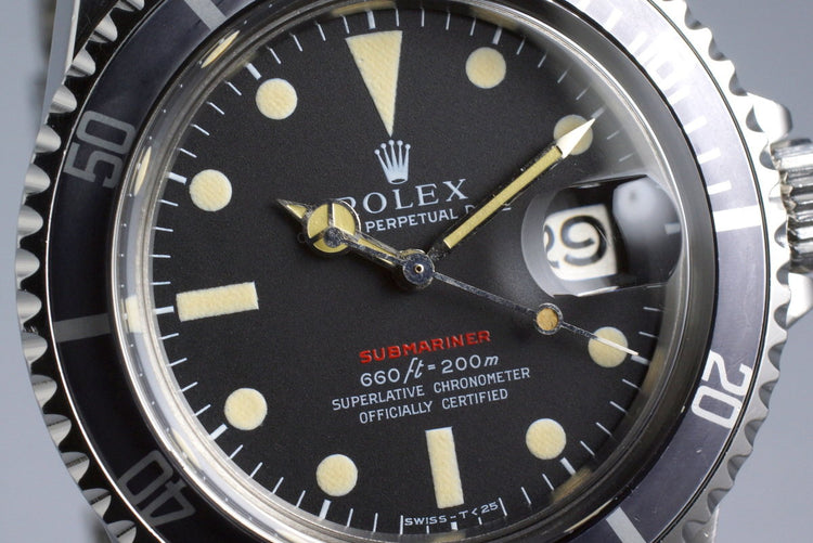 1972 Rolex Red Submariner 1680 Mark IV Dial