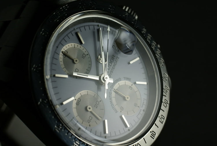 Tudor Chronograph Big Block 79180 with Rolex Service Papers and Porcelain dial