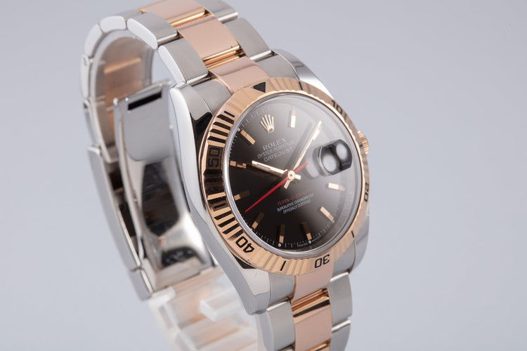 2006 Rolex Two Tone RG DateJust 116261 Turn-O-Graph with Box and Card