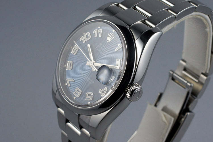 2007 Rolex DateJust 116200 Blue Arabic Dial with Box and Papers