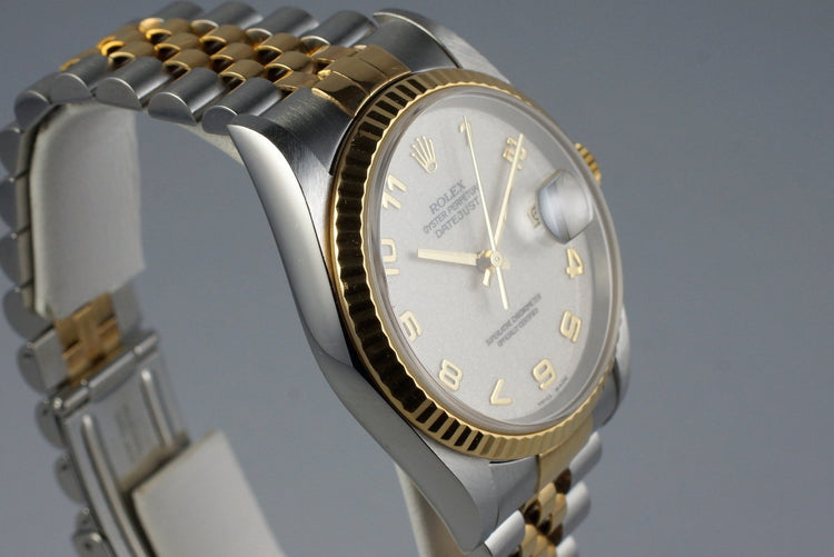 2000 Rolex Two Tone DateJust 16233 Cream Jubilee Arabic Dial