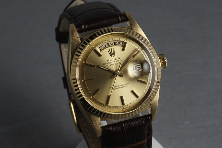 1965 Rolex 18K YG President 1803 with Spanish Date Disk