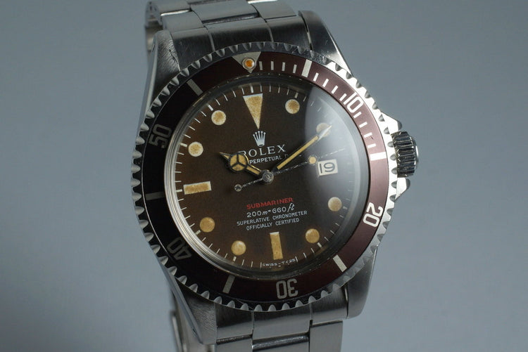 1969 Rolex Red Submariner 1680 Meters First Mark II BROWN dial with RSC Papers