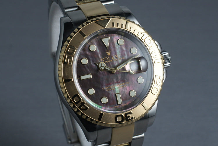 2003 Two Tone Rolex Yachtmaster 16623 MOP with Box and Papers
