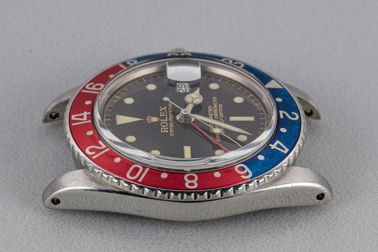 1963 Rolex GMT 1675 PCG Gilt Chapter Ring Underline Dial with Box, Papers, and Service Papers