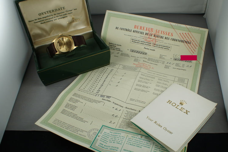 1967 Rolex 18K YG Day Date 1803 with Box and Papers