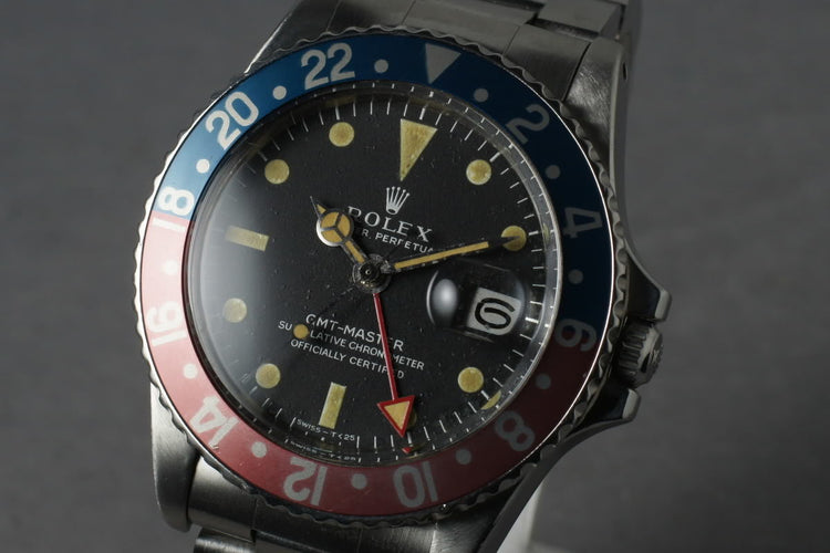1967 Rolex GMT 1675 Mark 1 Dial with All Red 24 Hour Hand
