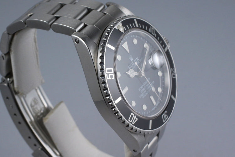1988 Rolex Submariner 168000 Service Dial with Box and Papers