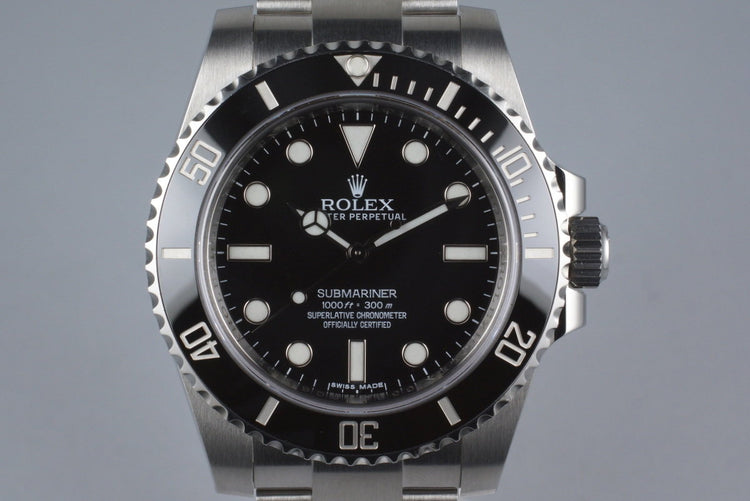 2015 Rolex Submariner 114060 with Box and Papers