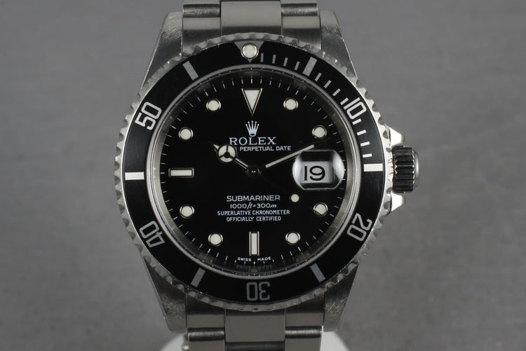 2001 Rolex Submariner 16610 with Box and Papers