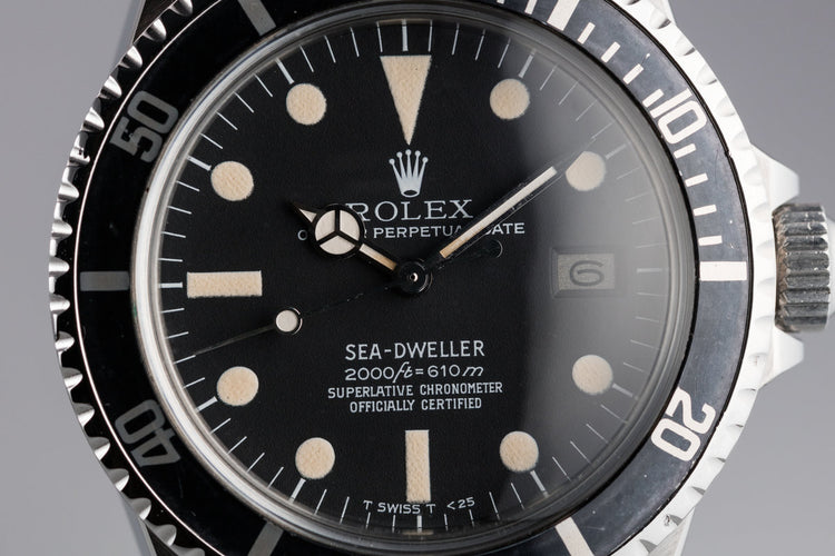 1978 Rolex Sea-Dweller 1665 Rail Dial with Box and Papers