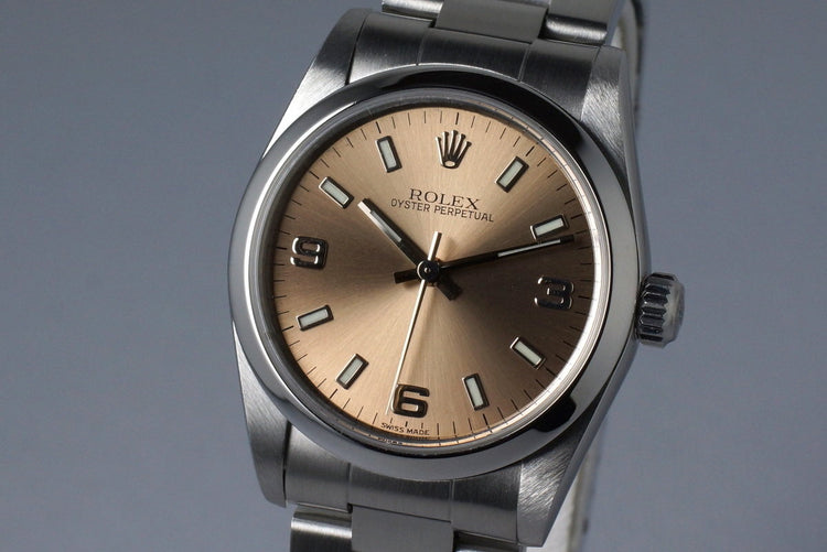 2002 Rolex MidSize Oyster Perpetual 77080 Salmon Dial