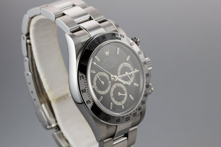 1999 Rolex Zenith Daytona 16520 Black Dial with Box and Papers