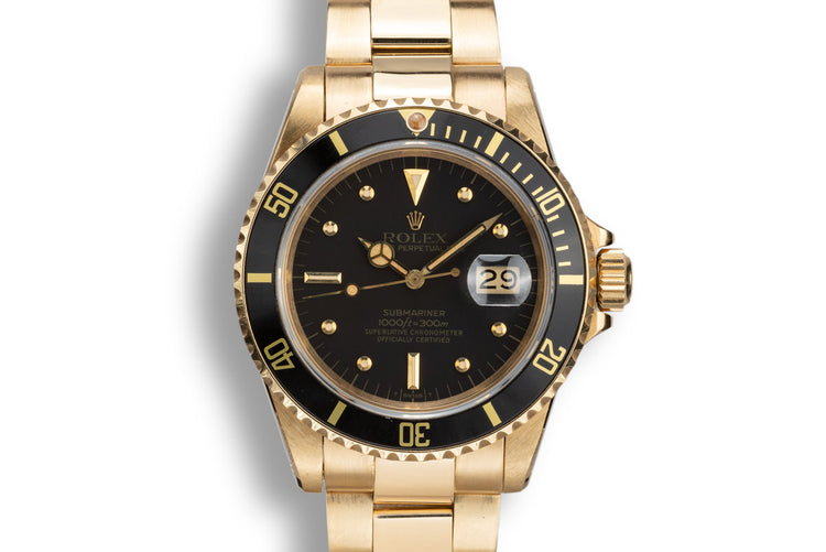 1981 Rolex 18K YG Submariner 16808 Matte Black Nipple Dial