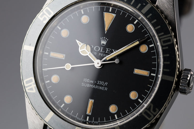 1959 Rolex Submariner 5508 Tritium Service Dial with Box and Papers