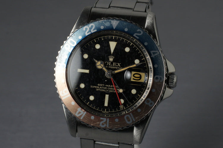 1963 Rolex GMT 1675 PCG Gilt Chapter Ring UNDERLINE Dial