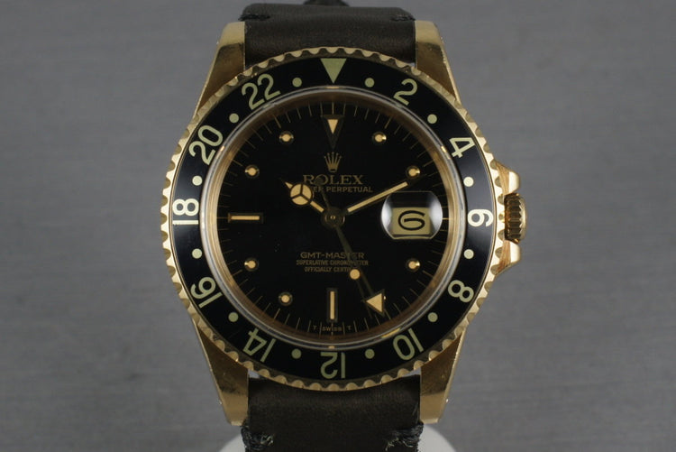 1980 Rolex GMT 18K with Black Nipple Dial 16758