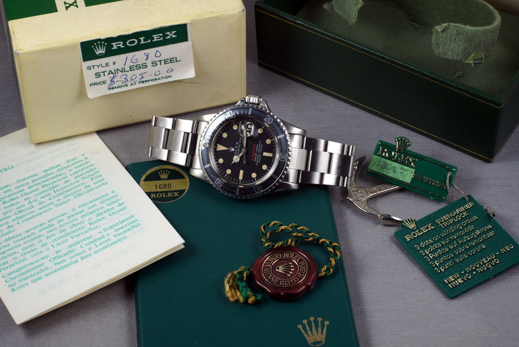 1970 Rolex RED Submariner 1680 Mark 4 Dial with Box and Papers