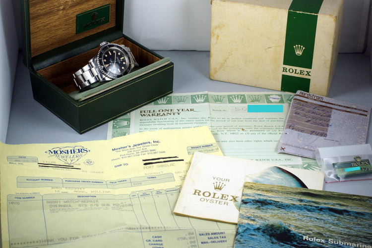 1977 Rolex Submariner 5513 Mark I Maxi Dial with Box and Papers