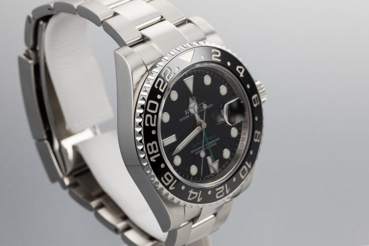 2009 Rolex GMT-Master II 16710LN Black Bezel with Box, Papers, and Service Papers