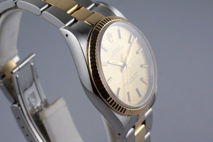 1991 Rolex Two Tone Oyster Perpetual 14233 Champagne Dial