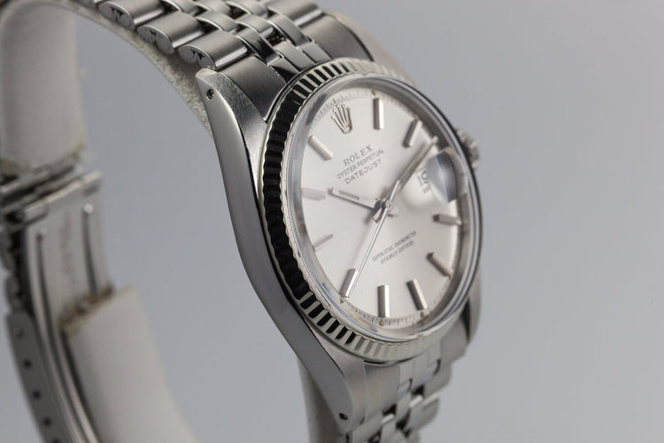 1972 Rolex Datejust 1601 Silver Dial with Box and Papers