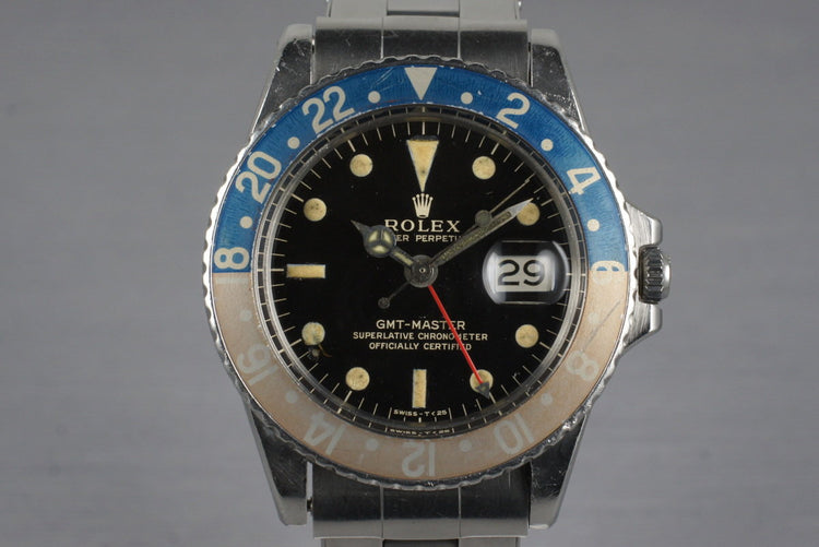 1966 Rolex GMT 1675 Glossy Gilt Dial