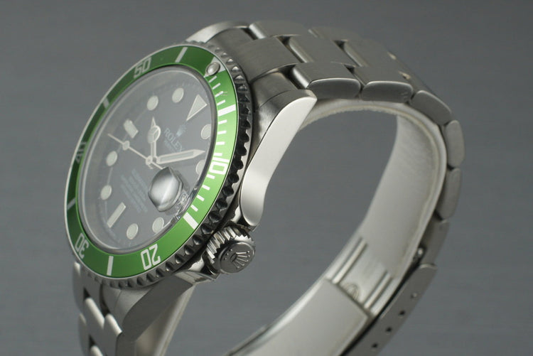 2009 Rolex Green Submariner 16610T Mark V Dial