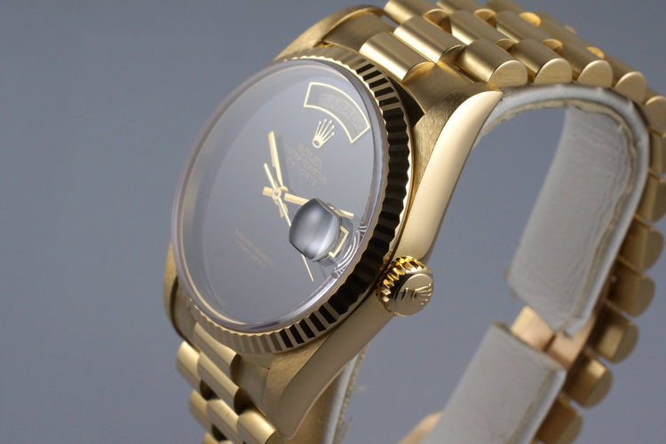 1995 Rolex YG Day-Date 18238 Onyx Dial