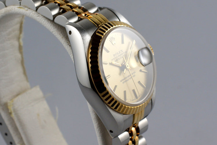 1987 Rolex Ladies Two Tone DateJust 69173 Champagne Dial with Box and Papers