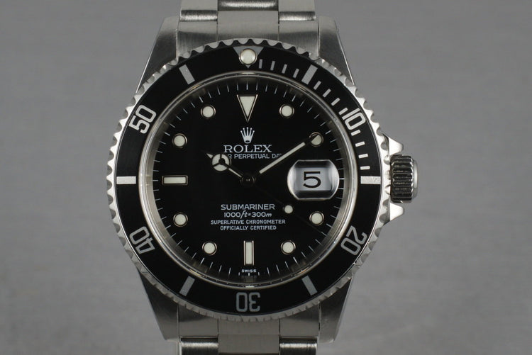 1999 Rolex Submariner 16610 Box and Papers