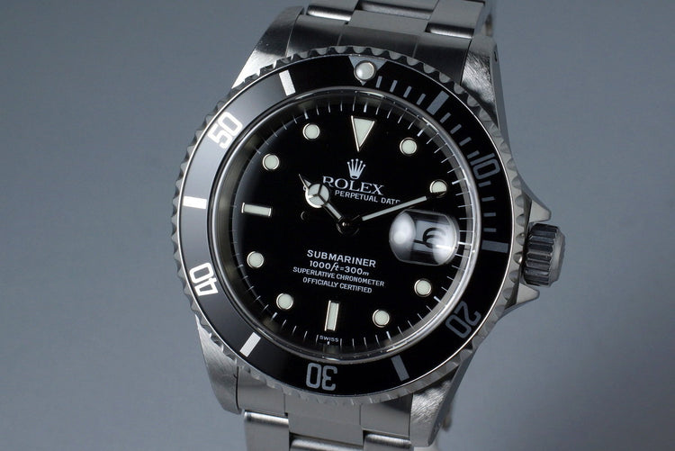 1999 Rolex Submariner 16610 with Box and Papers