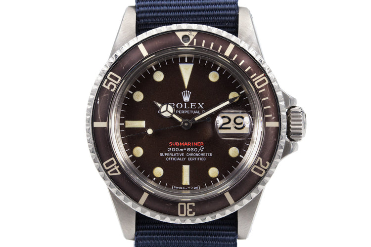 1969 Rolex Red Submariner 1680 Tropical BROWN Mark II Meters First Dial