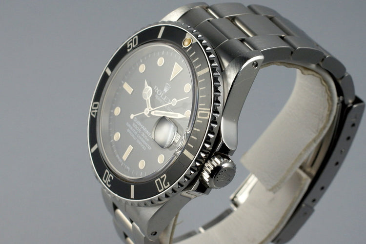 1988 Rolex Submariner 168000 with RSC Papers