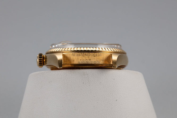 1968 Rolex 18K Day-Date 1803 Silver "Wide Boy" Dial with Box and Double Punch Papers