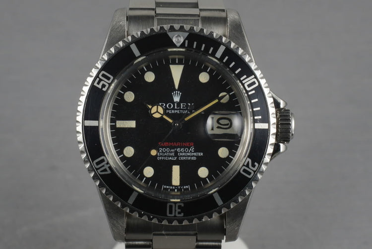 1969 Rolex Red Submariner 1680 Meters First Mark 1 Long F Dial