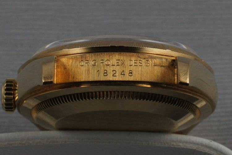 1989 Rolex Bark Day Date Ref: 18248 with Factory Blue Diamond Dial