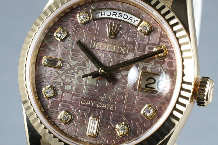 2006 Rolex 18K Day-Date 118235 Mother of Pearl Diamond Dial and Box and Papers